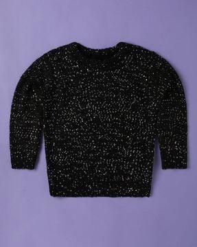 Sequined Embellished Regular Fit Sweatshirt