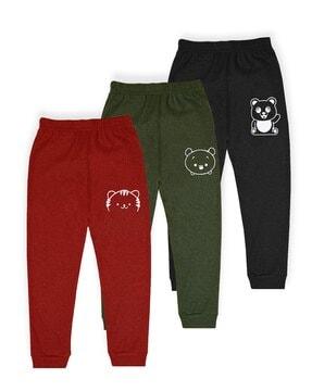 Pack of 3 Graphic Printed Straight Track Pants