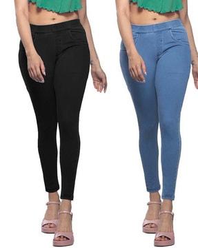 Pack of 2 Lightly Washed Skinny Fit Jeggings