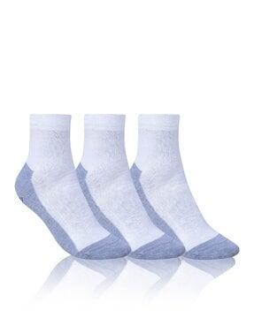 Pack of 3 Ribbed Ankle-Length Socks