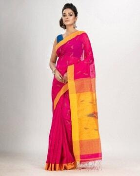 printed-cotton-saree-with-tassels