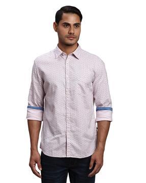 micro-print-slim-fit-shirt-with-patch-pocket