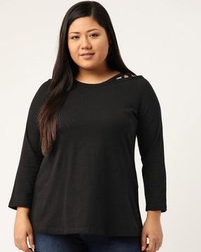 Cotton Top with Boat Neck