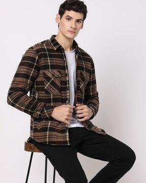 Checked Slim Fit Shacket