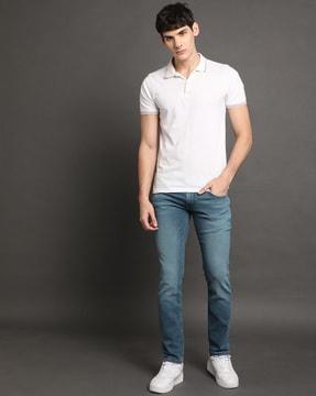 65504 Mid Wash Skinny Fit Jeans