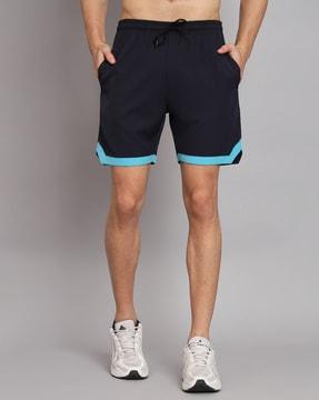 Flat-Front Knit Shorts with Elasticated Drawstring Waist