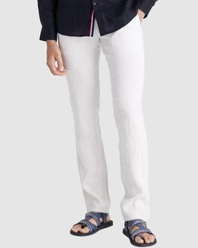 Front-Front Trousers with Button Closure