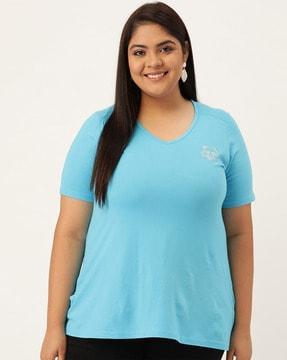 women-cotton-relaxed-fit-v-neck-t-shirt
