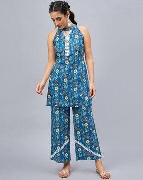 floral-print-halter-neck-tunic-with-palazzos-set