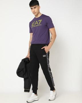 Full-Length Lounge Pants with Contrast Logo Detailing