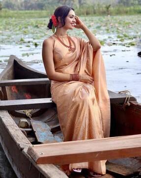 Zari Woven Banarasi Silk Saree with Blouse Set