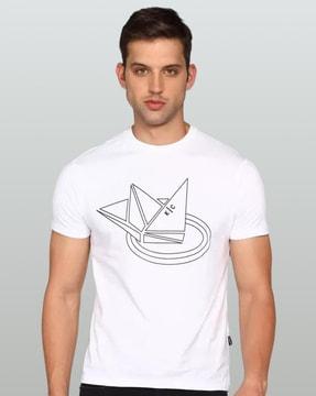 Graphic Print Slim Fit Crew-Neck T-Shirt