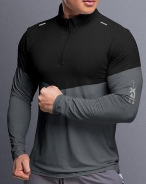 Men Regular Fit Colorblock Round-Neck T-Shirt