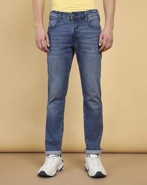 Men Straight Jeans with Insert Pockets