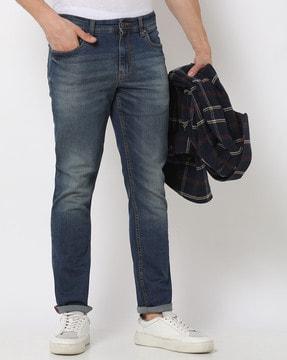 Men Mid-Wash Straight Fit Jeans