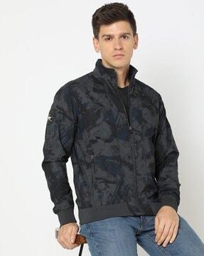 men-printed-slim-fit-zip-front-jacket