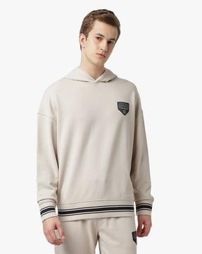 hooded-dropped-shoulder-sweatshirt-with-logo