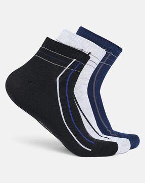 Men Pack of 3 Striped Ankle-Length Socks
