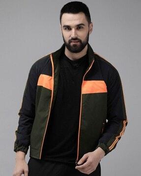 men-slim-fit-zip-front-colour-block-bomber-jacket