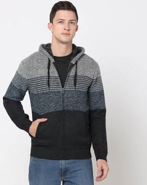 men-striped-slim-fit-hoodie