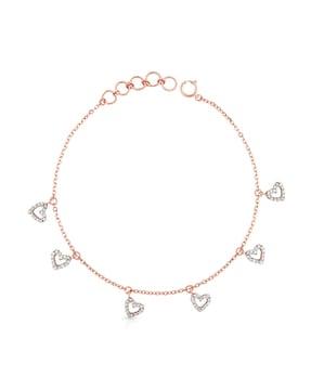 Women Rose Gold Heart Link Bracelet