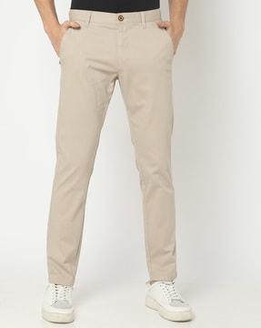 Men Flat-Front Tapered Fit Chinos