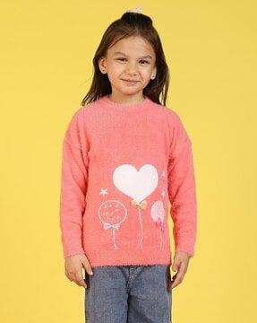 Girls Patterned-Knit Pullover