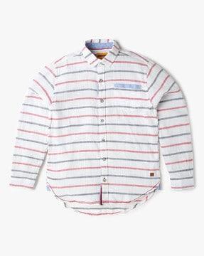 Boys Striped Relaxed Fit Shirt