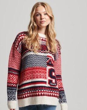 mix-patterned-knit-jumper