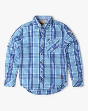Boys Checked Relaxed Fit Shirt