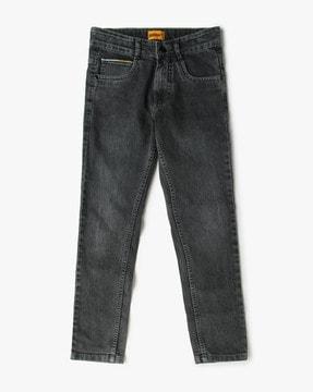 Boys Mid-Wash Straight Fit Jeans