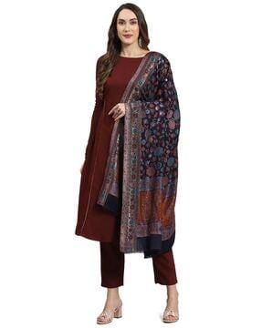 women-floral-print-shawl-with-fringed-hem