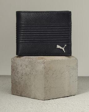 Ribbed Leather Bi-Fold Wallet