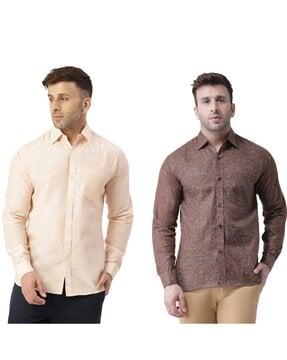 men-pack-of-2-regular-fit-shirts-with-patch-pocket