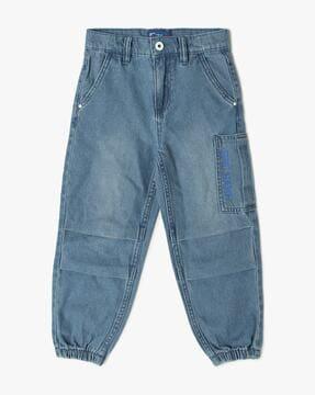 Boys Light-Wash Relaxed Fit Jogger Jeans