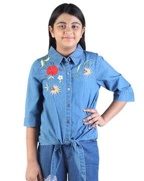 Girls Embroidered Shirt Top