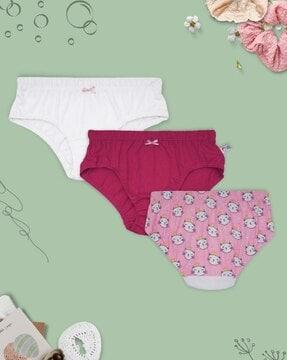 Women Pack of 3 Hipster Panties with Bow Trim
