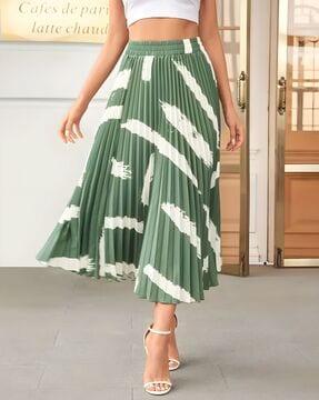 Women Printed A-Line Skirt with Elasticated Waistband