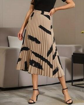 women-printed-a-line-skirt-with-elasticated-waistband