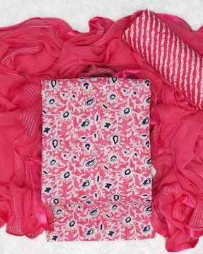 Floral Unstitched Dress Material