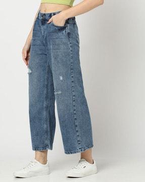 women-heavily-washed-flared-distressed-jeans