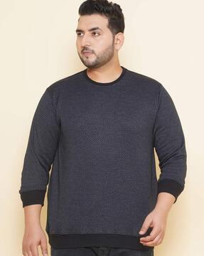 men-chevron-print-regular-fit-sweatshirt