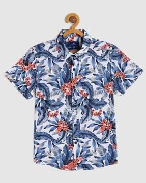 Men Floral Print Slim Fit Shirt