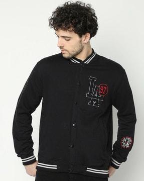 men-regular-fit-typographic-print-bomber-jacket