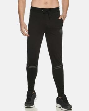 Men Mid-Rise Joggers with Drawstring Waist