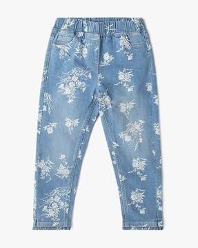 girls-printed-lightly-washed-slim-fit-jeans