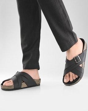 Men Criss-Cross Strap Open-Toe Sandals