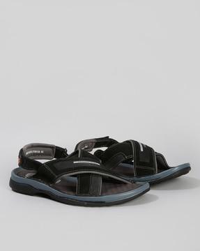 Men Cross-Strap Sandals with Velcro Fastening
