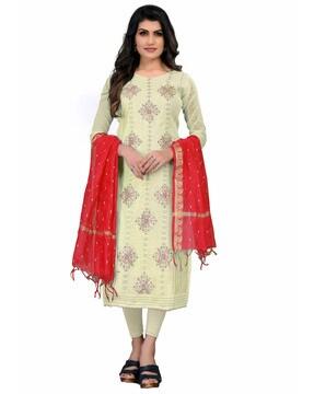 Women Embroidered 3-Piece Unstitched Dress Material