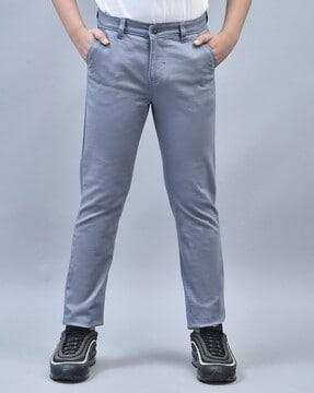 Boys Slim Fit Flat-Front Chinos
